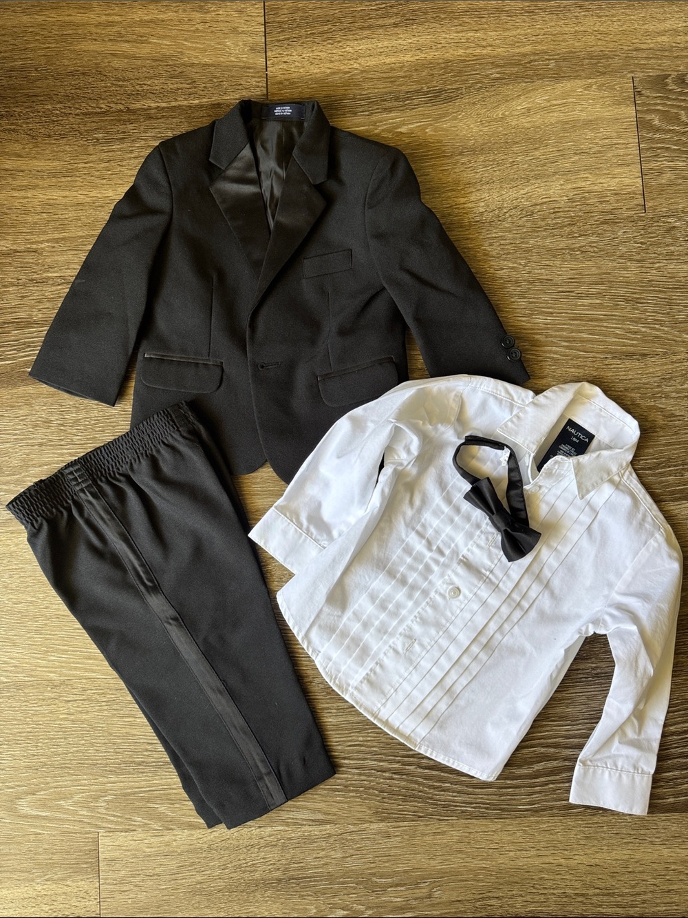 Nautica Kids’ Black Tuxedo Suit Set - 18 months